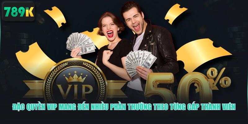 Đặc quyền VIP mang đến nhiều phần thưởng theo từng cấp thành viên