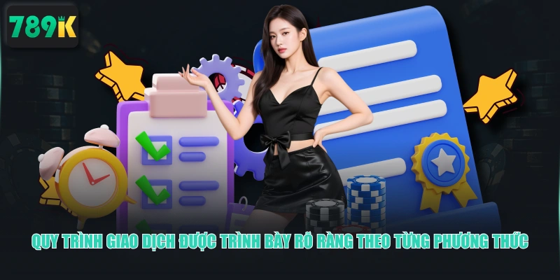 Quy trình giao dịch được trình bày rõ ràng theo từng phương thức